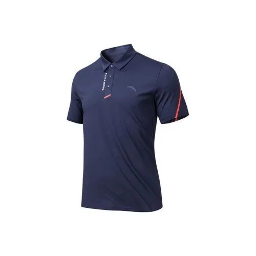 ANTA ZONGXUNXILIE Поло Мужское Полночный синий