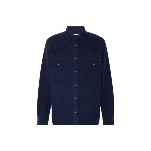 JACOB COHEN Синий бархат западный стиль мужская рубашка синий