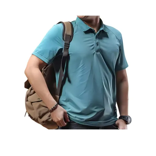 Seasonal Words Поло Мужское Бирюзовый