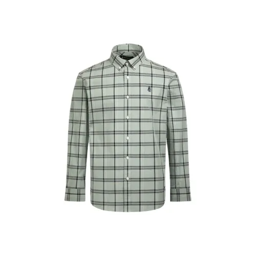 Hush Puppies Рубашка Мужская Мятно-Серый Зеленый