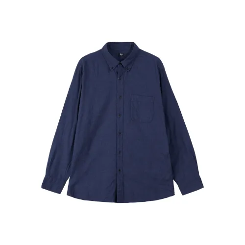 UNIQLO Морской синий Унисекс Рубашки