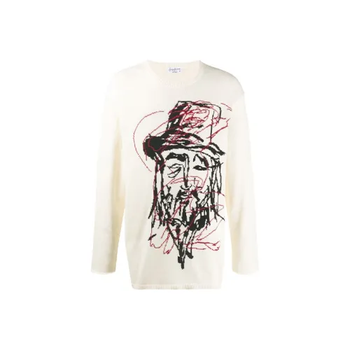 Yohji Yamamoto Молочно-белые Мужские Свитера