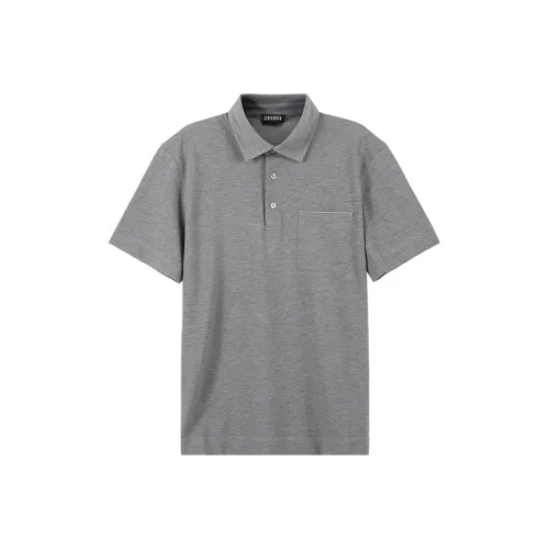 Zegna SS24 Поло Мужское Фотиния Серый
