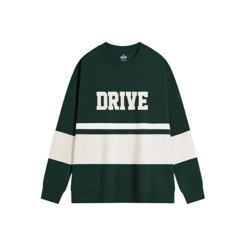 XTEP Толстовка Мужская Элегантная Зеленая Белая Хлопковая Перламутрово-Белая