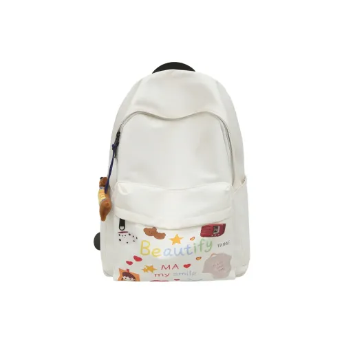 Huangmu Нейлон Рюкзак Обычный Women's White Женские Child Белый щенок