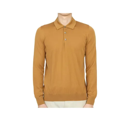 JOHNSTONS OF ELGIN Поло Мужское Коричневого цвета