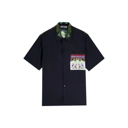 VERSACE JEANS COUTURE Мужские Черные Рубашки