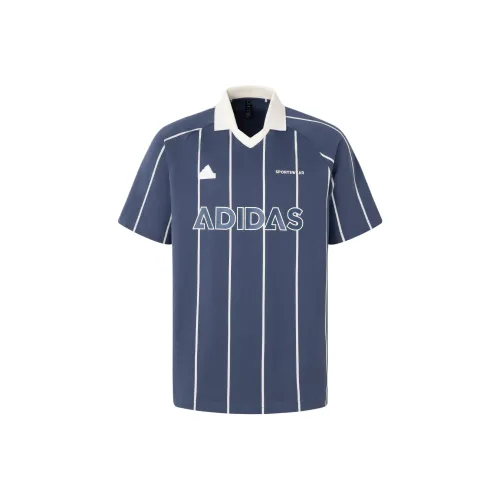 Adidas Поло Мужское Чернила Синий Нефрит Белый