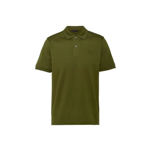 PRADA Поло Мужское Армейский Зеленый