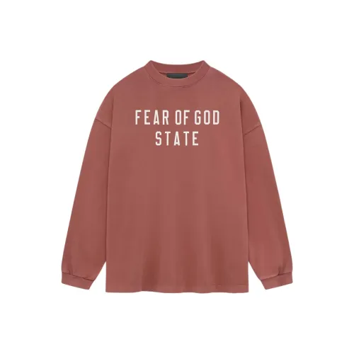 Fear Of God Essentials Heavy Longsleeve Свитшот Мужской Малиновый