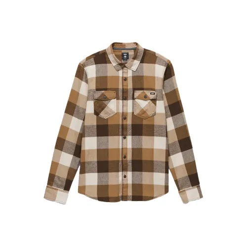 VANS BOX Фланелевая рубашка с длинным рукавом и пуговицами мужская цвет тауповый