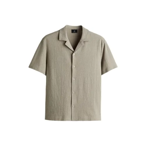 H&M Хаки Зеленые Мужские Рубашки