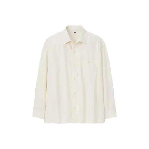 UNIQLO Сливочный Унисекс Рубашки