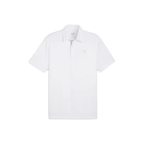 PUMA Solid Men's GOLF Polo Men's White