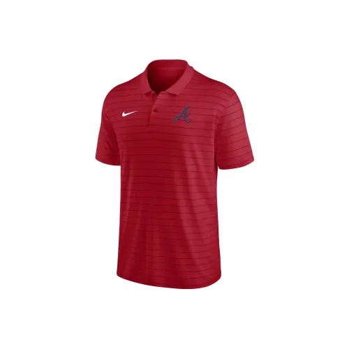 Nike Dri FIT Victory Striped MLB Atlanta Braves Polo Men's Red
