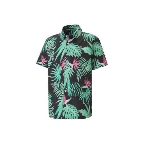 PUMA PALM Дерево CREW PARADISE PTC Paradise Пуговица Пуховые куртки Рубашка Мужской Зеленый