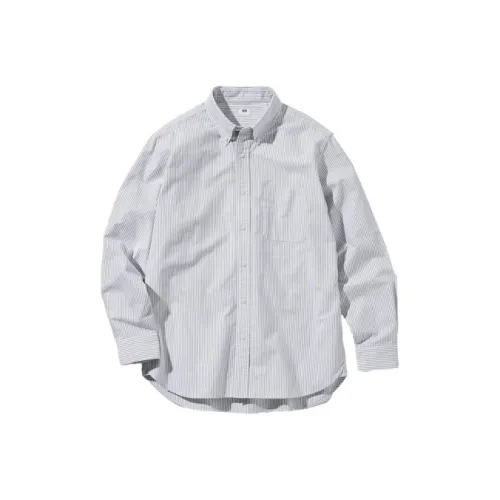 UNIQLO Рубашка Мужская Asphalt Серый