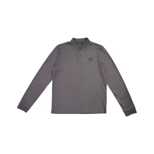 PRADA FW23 Поло Мужское Серое