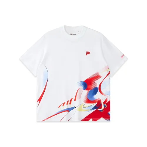 FILA FUSION Chinese Olympic Skateboarding Series Футболка Унисекс Стандартная Белая