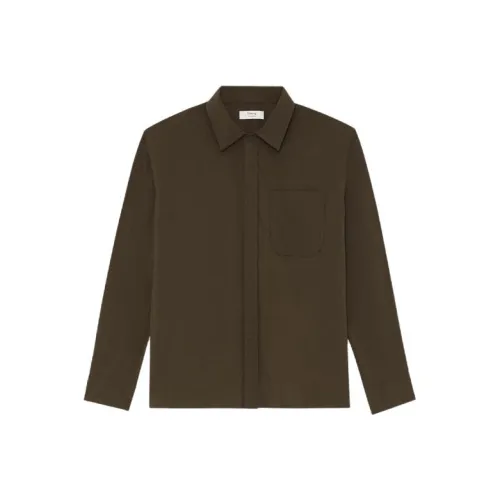 Теория Дизайнер Co Автор Коллекция Оливковый Золотой Зеленый Мужские Рубашки