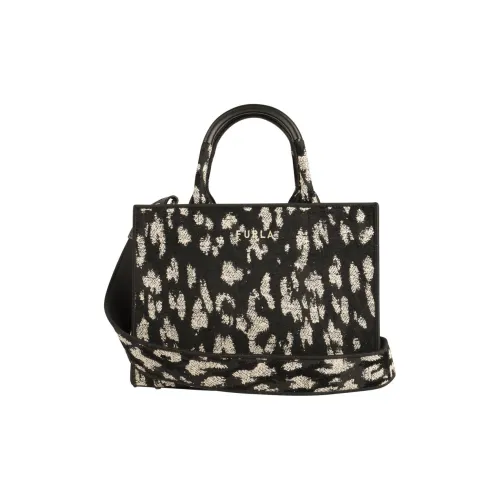 Furla Opportunity Леопардовый принт Жаккардовая ткань Тоут Сумка Сумка для покупок Сумка через плечо Сумка Маленькая