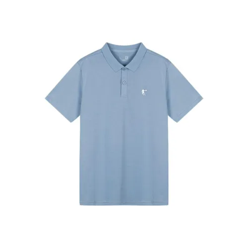 QIAODAN Поло Мужское Мягкое Серый Синий