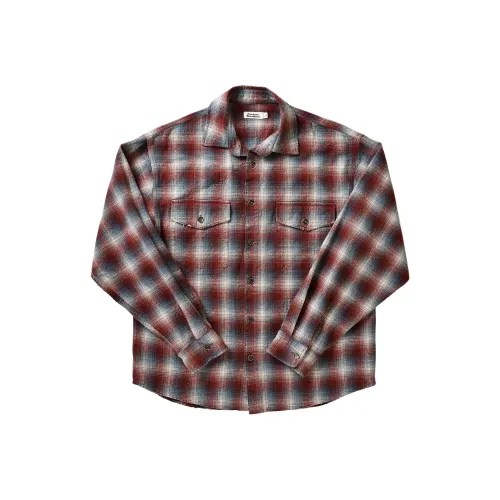 EXPM Красный Серый Клетка Унисекс Рубашки