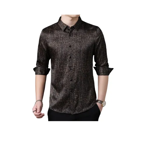 PIERRE CARDIN Черный/Золото Мужские Рубашки