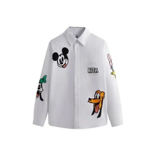 KITH x Disney Co Бренд Рубашка Унисекс Белый