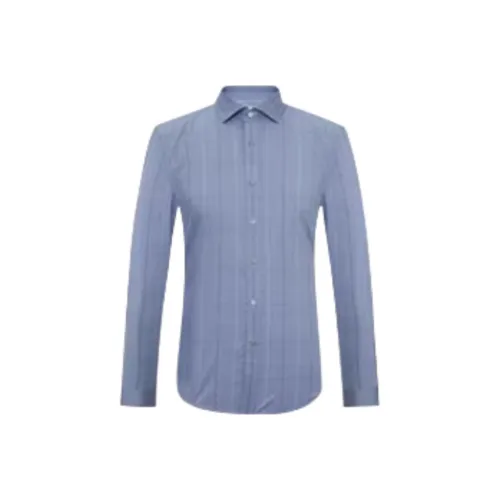 JODOLL Blue Men's Shirts JODOLL Синий Мужские Рубашки