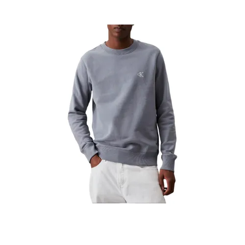 CALVIN KLEIN Свитшот Европейская версия Мужской Синий Серый