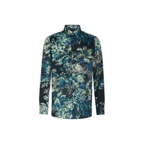 ETRO Мужские рубашки морского синего цвета