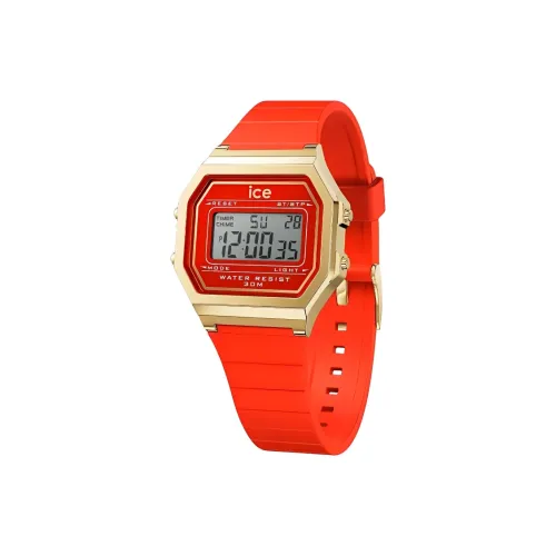 ICE WATCH ICE Digit Retro Collection Наручные часы Кварцевый механизм Силиконовый ремешок 34 мм Красный циферблат Женские часы
