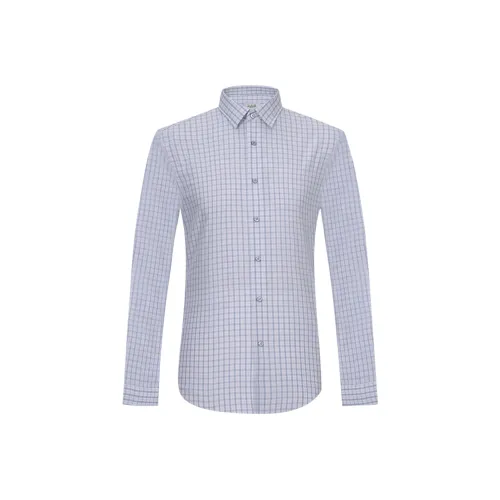 JODOLL Blue Men's Shirts JODOLL Синий Мужские Рубашки