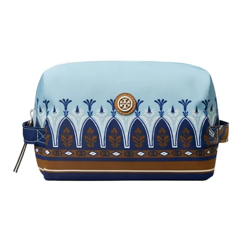TORY BURCH Переносной Косметичка Большая Женская Синяя и Коричневая