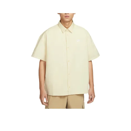 Nike Club SS25 Рубашка Мужская Светлый Хаки Белый
