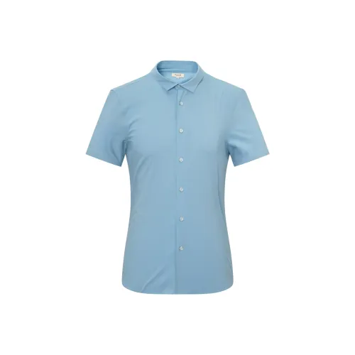 JODOLL Blue Men's Shirts JODOLL Синий Мужские Рубашки