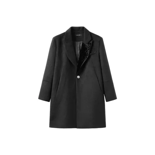 YUNYI Ink Black Men's Coat YUNYI Ink Black Мужское пальто