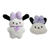 Фиолетовый бант, собачья голова + фиолетовое сердце, бант, щенок