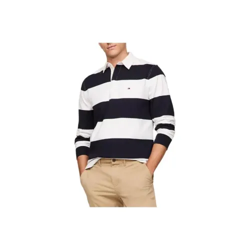 Tommy Hilfiger Стандартный крой Rugby Long Sleeve Polo Мужской Белый