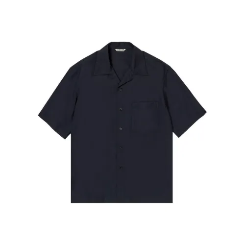 Auralee SS25 Рубашка Унисекс Морской Синий