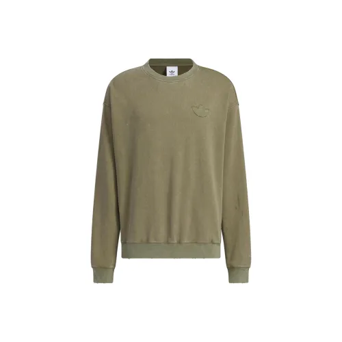 Adidas Originals WASHEDCREW Толстовка Мужская Слоистая Оливково-Зеленая