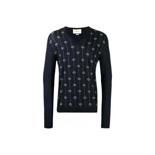 GUCCI Темно-синие мужские свитеры