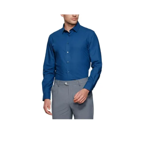 JODOLL Blue Men's Shirts JODOLL Синий Мужские Рубашки