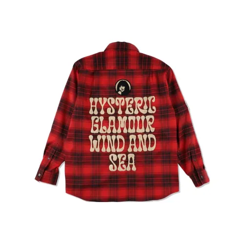 HYSTERIC GLAMOUR x WIND AND SEA Рубашка Мужская Красная