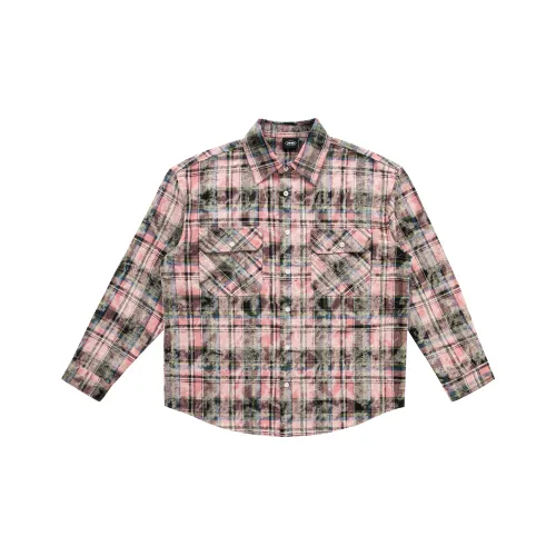 PFR AND Розовый Зеленый Клетчатый Унисекс Рубашки