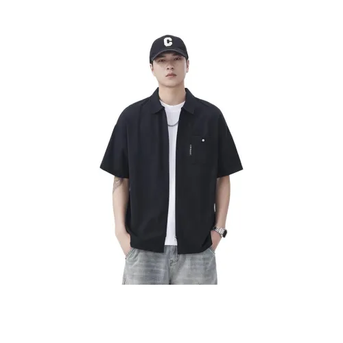 & V & Черные Мужские Рубашки