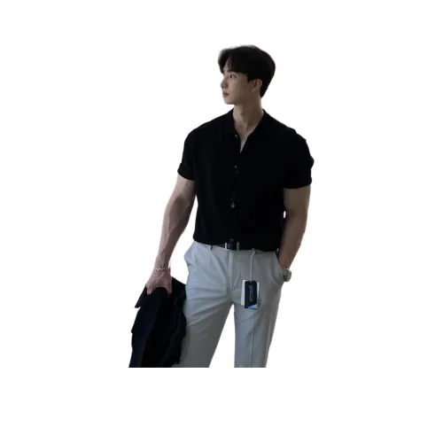 BISHE Мужские черные рубашки