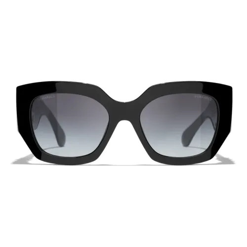 CHANEL Ацетат Murano Бусины Нерегулярной Формы Солнцезащитные Очки Унисекс Черный