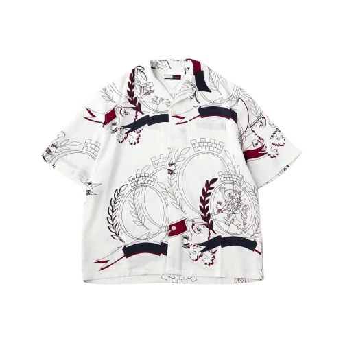 Tommy Hilfiger THC Жидкость Рубашка с кубинским воротником Мужская Белая